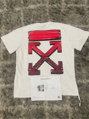 Authentic Off-White Marker Slim Tee White Red